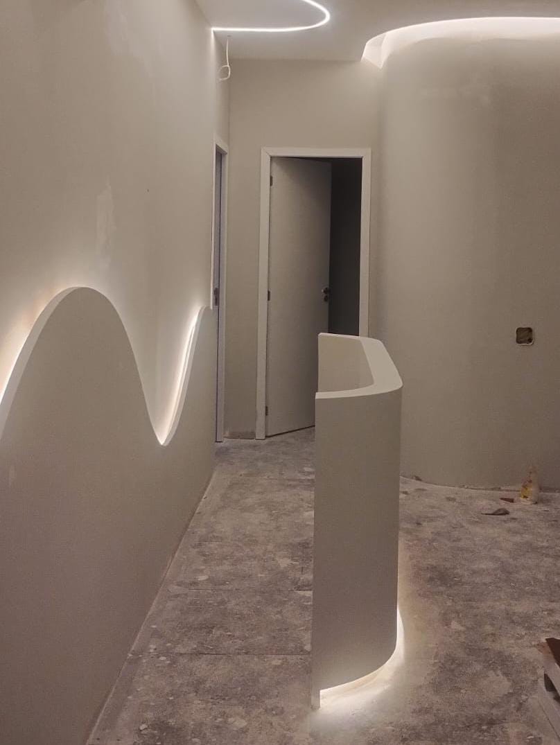 Ambiente com paredes em drywall moderno