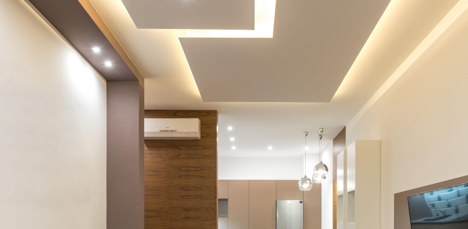 Forro rebaixado decorativo em drywall